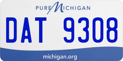 MI license plate DAT9308