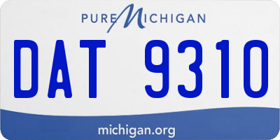 MI license plate DAT9310