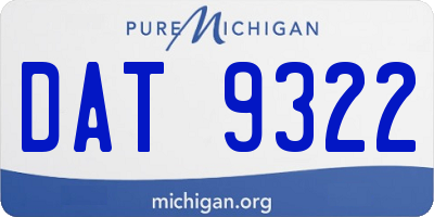 MI license plate DAT9322