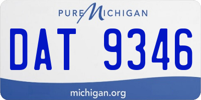 MI license plate DAT9346