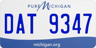 MI license plate DAT9347