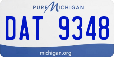 MI license plate DAT9348