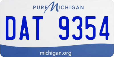 MI license plate DAT9354