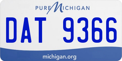 MI license plate DAT9366