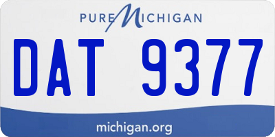 MI license plate DAT9377