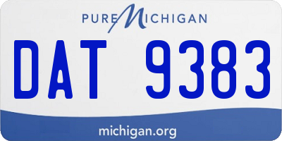 MI license plate DAT9383