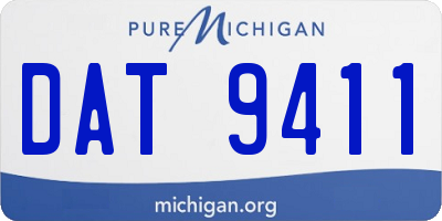 MI license plate DAT9411