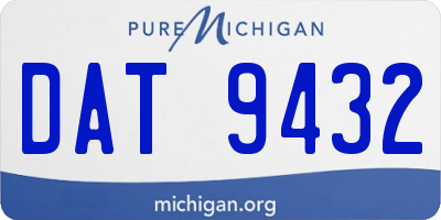 MI license plate DAT9432