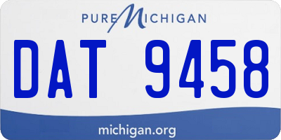 MI license plate DAT9458