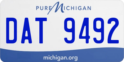 MI license plate DAT9492