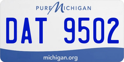 MI license plate DAT9502