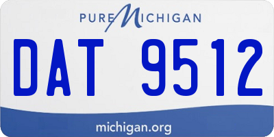 MI license plate DAT9512