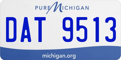 MI license plate DAT9513