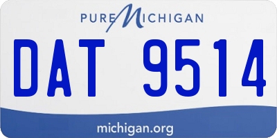 MI license plate DAT9514