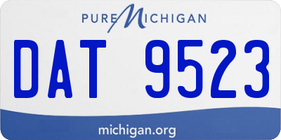 MI license plate DAT9523