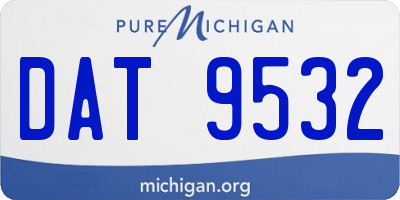 MI license plate DAT9532