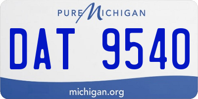 MI license plate DAT9540
