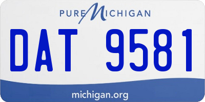 MI license plate DAT9581