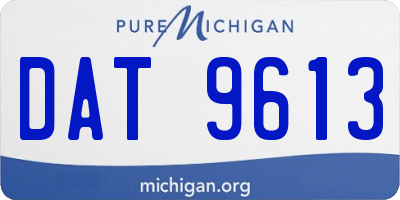 MI license plate DAT9613