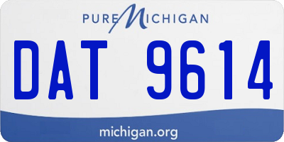 MI license plate DAT9614