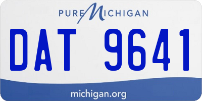MI license plate DAT9641