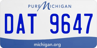 MI license plate DAT9647