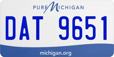 MI license plate DAT9651