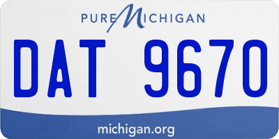 MI license plate DAT9670