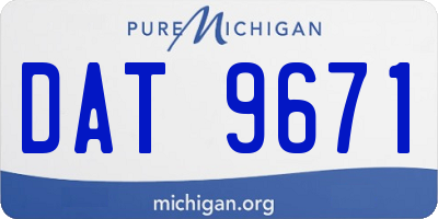 MI license plate DAT9671
