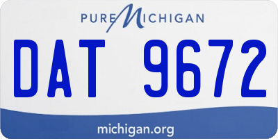 MI license plate DAT9672