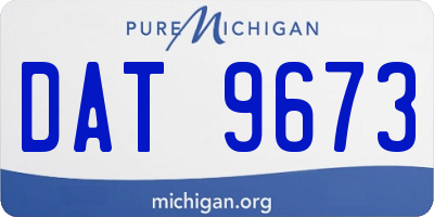 MI license plate DAT9673