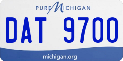 MI license plate DAT9700