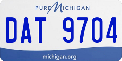 MI license plate DAT9704
