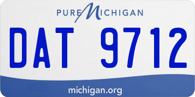 MI license plate DAT9712