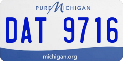 MI license plate DAT9716