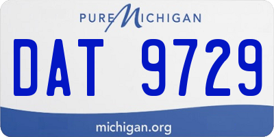 MI license plate DAT9729