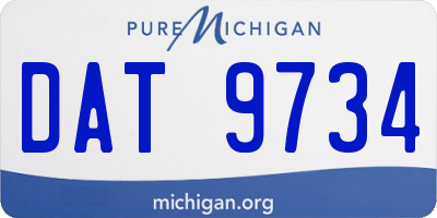 MI license plate DAT9734