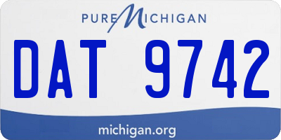 MI license plate DAT9742