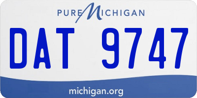 MI license plate DAT9747
