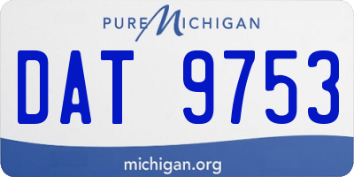 MI license plate DAT9753