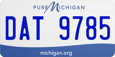 MI license plate DAT9785