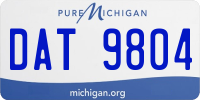 MI license plate DAT9804