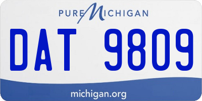 MI license plate DAT9809