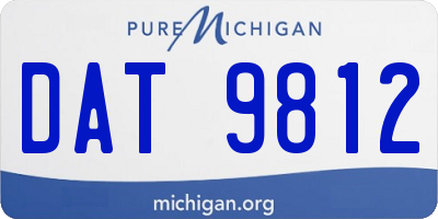 MI license plate DAT9812