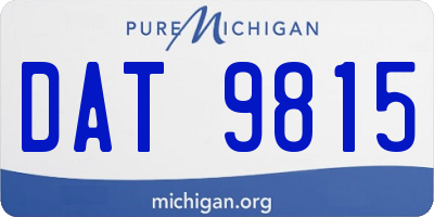 MI license plate DAT9815
