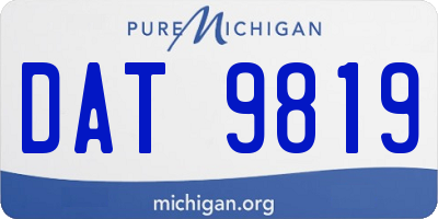 MI license plate DAT9819