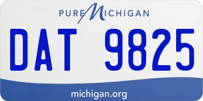 MI license plate DAT9825