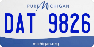 MI license plate DAT9826
