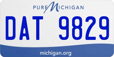 MI license plate DAT9829