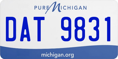 MI license plate DAT9831